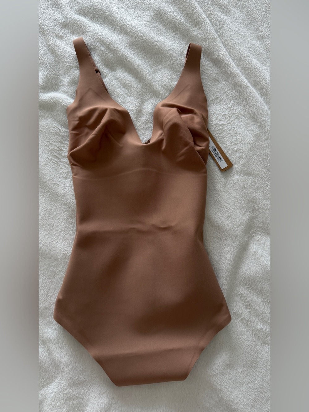 SKIMS Sculpted V-Neck Brown Bodysuit